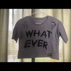“What ever” ripped crop top